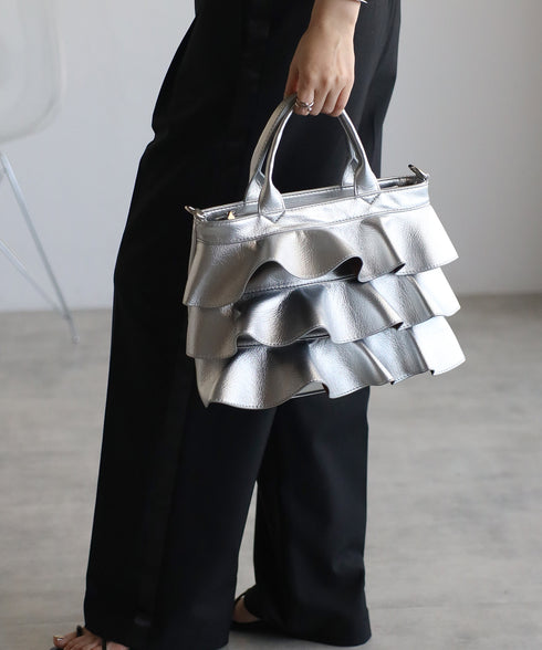 【雑誌掲載・ショップチャンネルOA商品】2WAYフリルハンドバッグ 12-1162